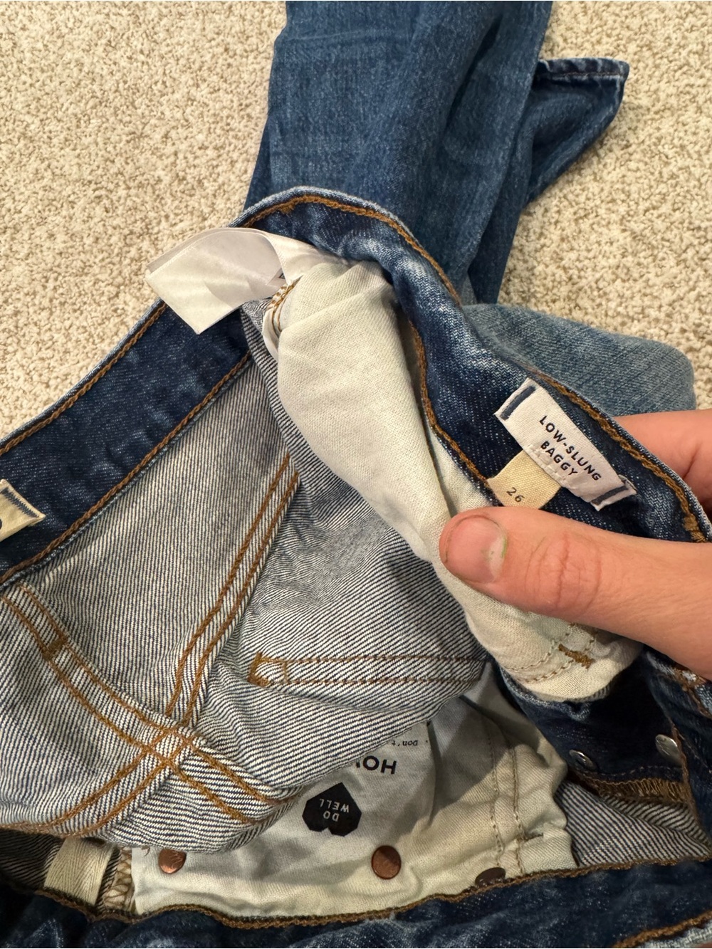 Madewell Low- Slung Baggy Wide-Leg Denim Jeans - Size 26 - Picture 6 of 6